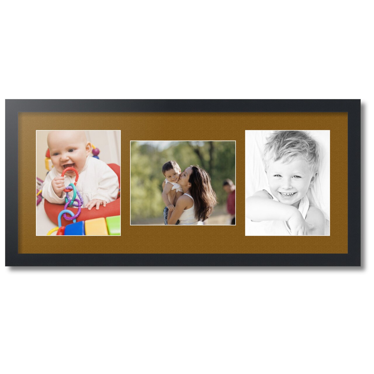 ArtToFrames Collage Photo Picture Frame with 3 - 8x10 inch Openings, Framed in Black with Over 62 Mat Color Options and Plexi Glass (CSM-3926-117)
